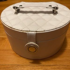 White Patent Leather Small Travel Jewelry Box